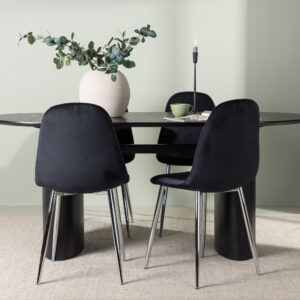 Isolde, Polar – Ensemble repas ovale – Noir