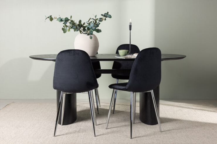 Isolde, Polar – Ensemble repas ovale – Noir