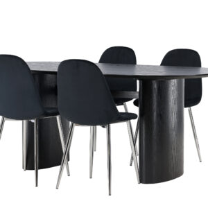Isolde, Polar – Ensemble repas ovale – Noir