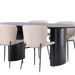 Isolde, Modesto – Ensemble repas ovale – Noir