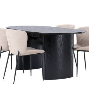 Isolde, Modesto – Ensemble repas ovale – Noir