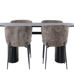Isolde, Modesto – Ensemble repas ovale – Noir