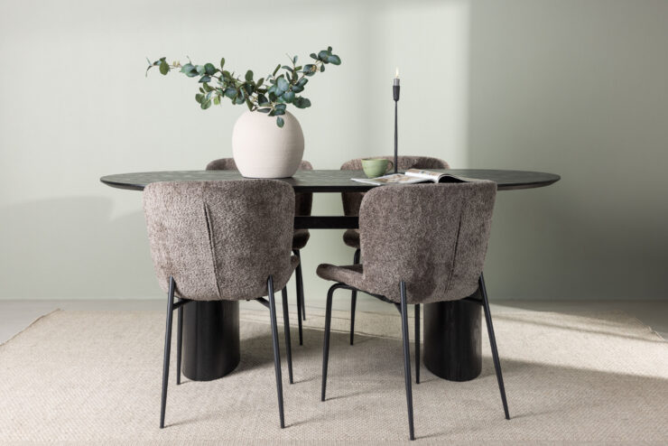 Isolde, Modesto – Ensemble repas ovale – Noir