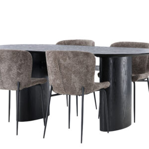 Isolde, Modesto – Ensemble repas ovale – Noir
