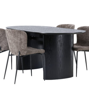 Isolde, Modesto – Ensemble repas ovale – Noir