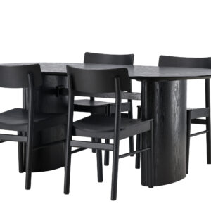 Isolde, Montros – Ensemble repas ovale – Noir
