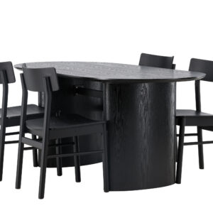 Isolde, Montros – Ensemble repas ovale – Noir