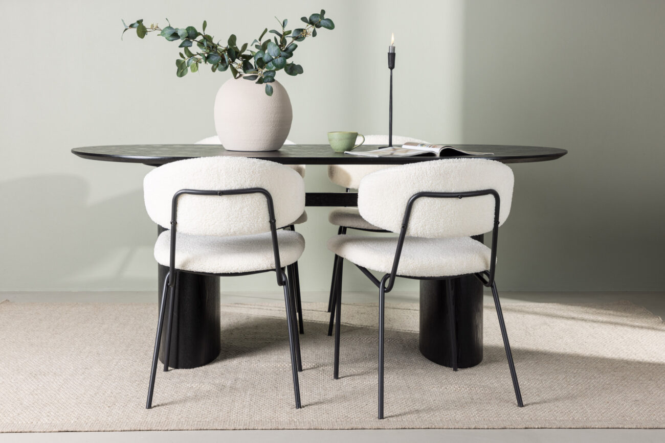 Isolde, Chico – Ensemble repas ovale – Noir