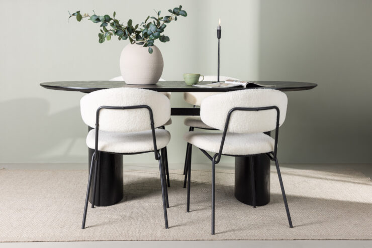 Isolde, Chico – Ensemble repas ovale – Noir