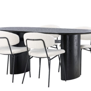 Isolde, Chico – Ensemble repas ovale – Noir