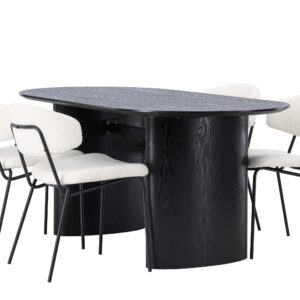 Isolde, Chico – Ensemble repas ovale – Noir