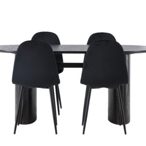 Isolde, Polar – Ensemble repas ovale – Noir