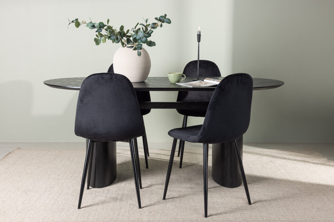 Isolde, Polar – Ensemble repas ovale – Noir