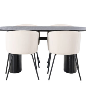 Isolde, Berit – Ensemble repas ovale – Noir