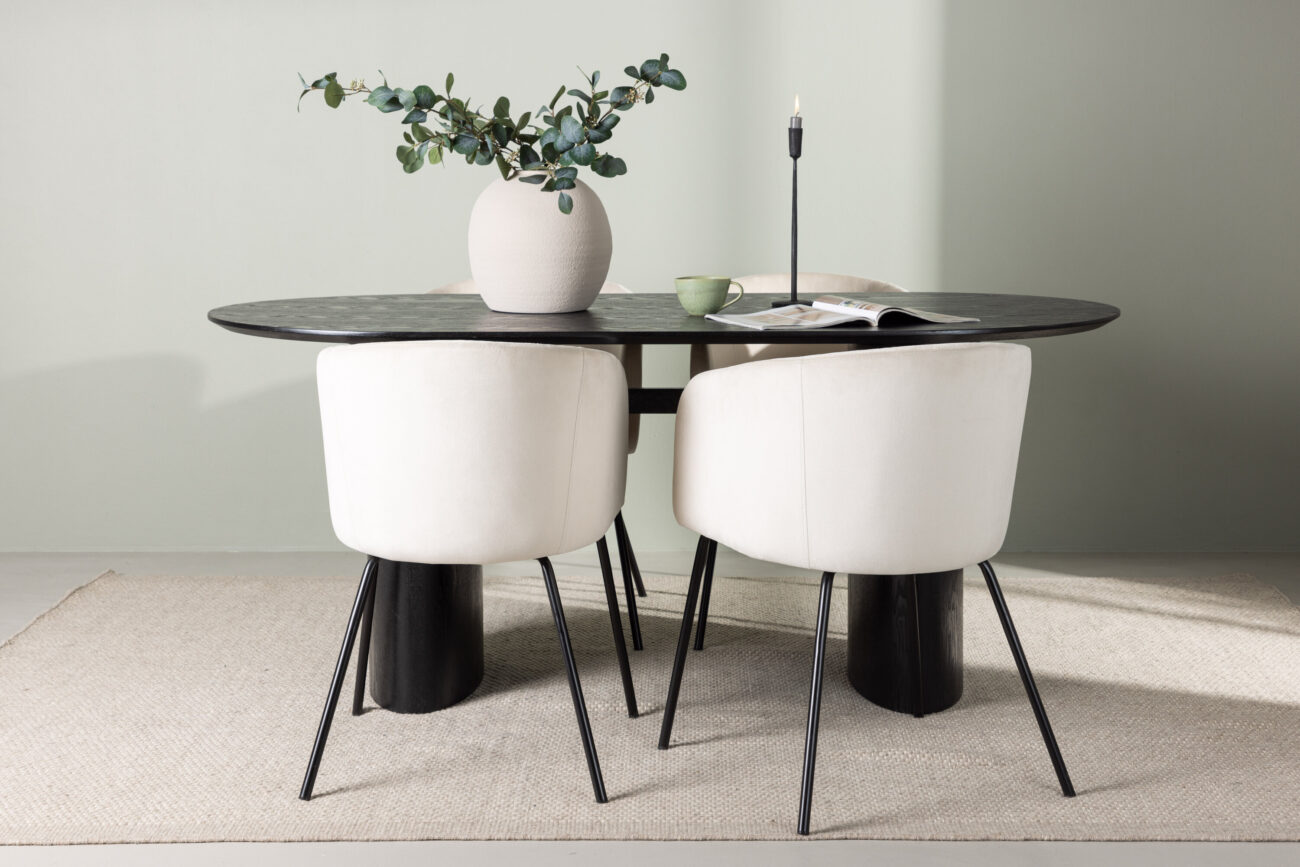 Isolde, Berit – Ensemble repas ovale – Noir