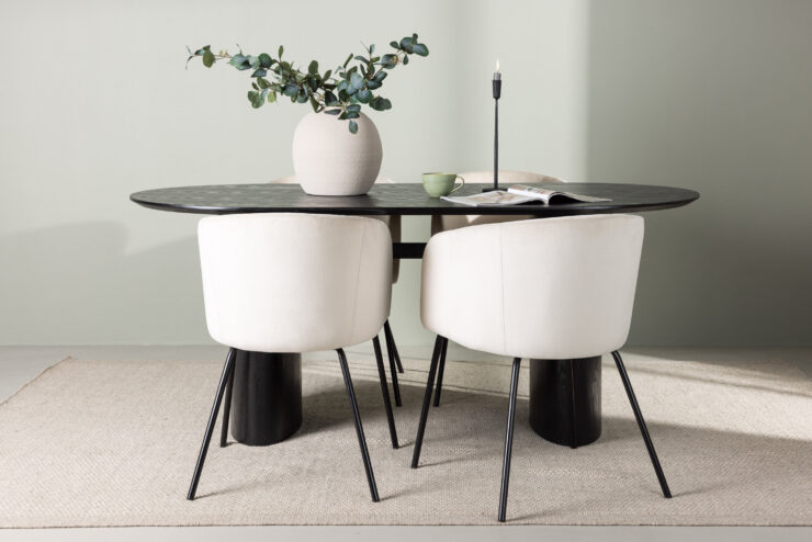 Isolde, Berit – Ensemble repas ovale – Noir