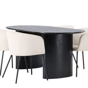 Isolde, Berit – Ensemble repas ovale – Noir