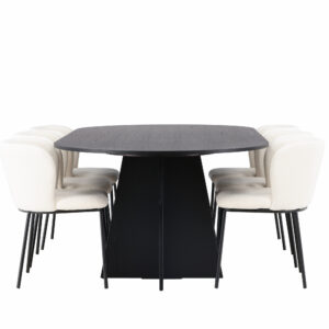 Bootcut, Edina – Ensemble repas ovale – Noir