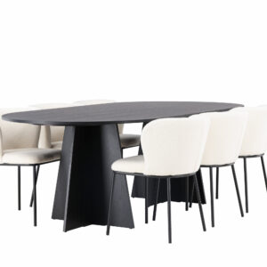 Bootcut, Edina – Ensemble repas ovale – Noir