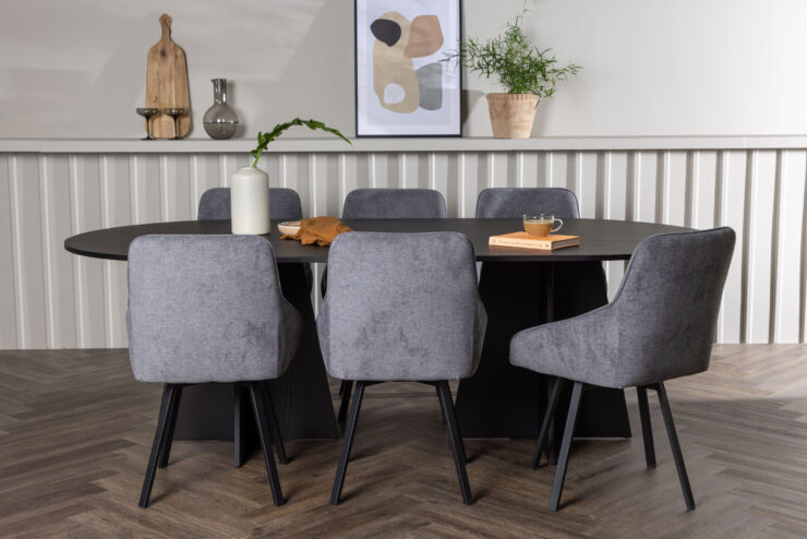 Bootcut, Rosie – Ensemble repas ovale – Noir