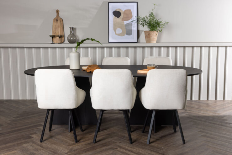 Bootcut, Rosie – Ensemble repas ovale – Noir