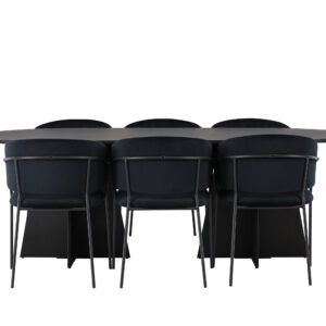 Bootcut, Selma – Ensemble repas ovale – Noir