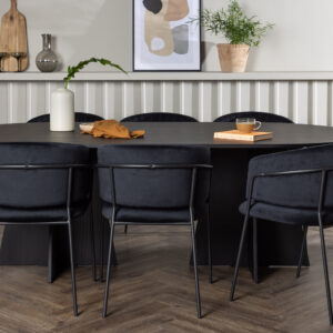 Bootcut, Selma – Ensemble repas ovale – Noir