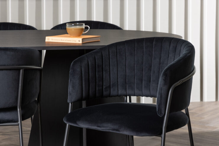 Bootcut, Selma – Ensemble repas ovale – Noir