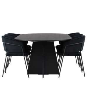 Bootcut, Selma – Ensemble repas ovale – Noir