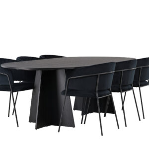 Bootcut, Selma – Ensemble repas ovale – Noir