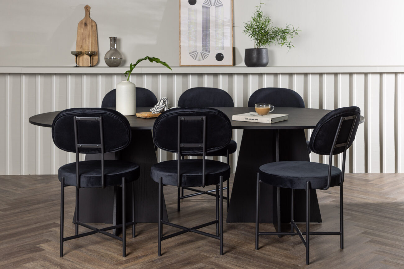 Bootcut, Stella – Ensemble repas ovale – Noir