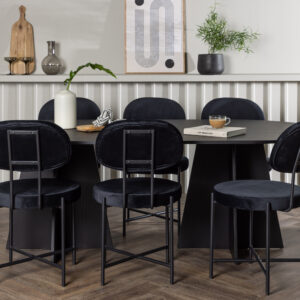 Bootcut, Stella – Ensemble repas ovale – Noir