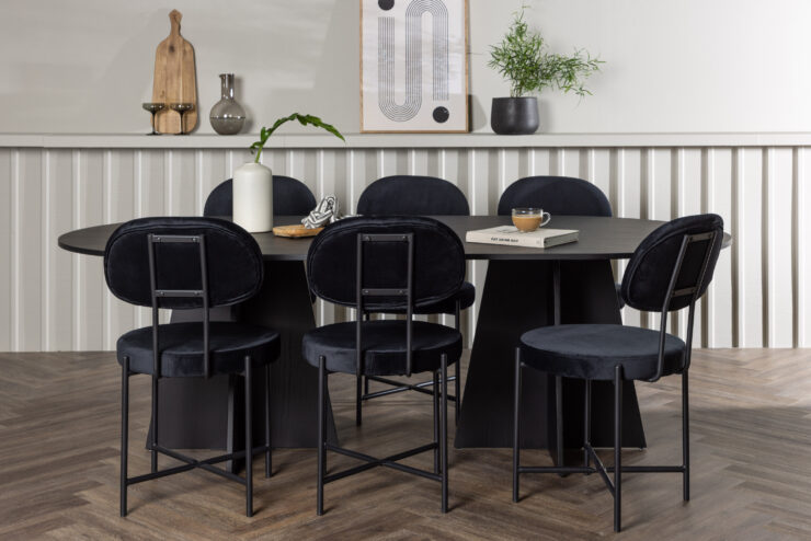 Bootcut, Stella – Ensemble repas ovale – Noir