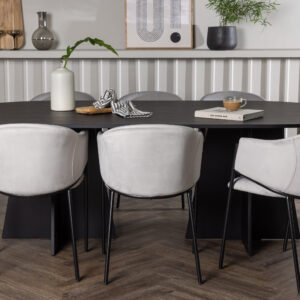 Bootcut, Evelina – Ensemble repas ovale – Noir