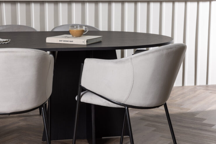 Bootcut, Evelina – Ensemble repas ovale – Noir