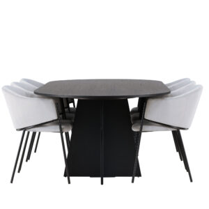 Bootcut, Evelina – Ensemble repas ovale – Noir