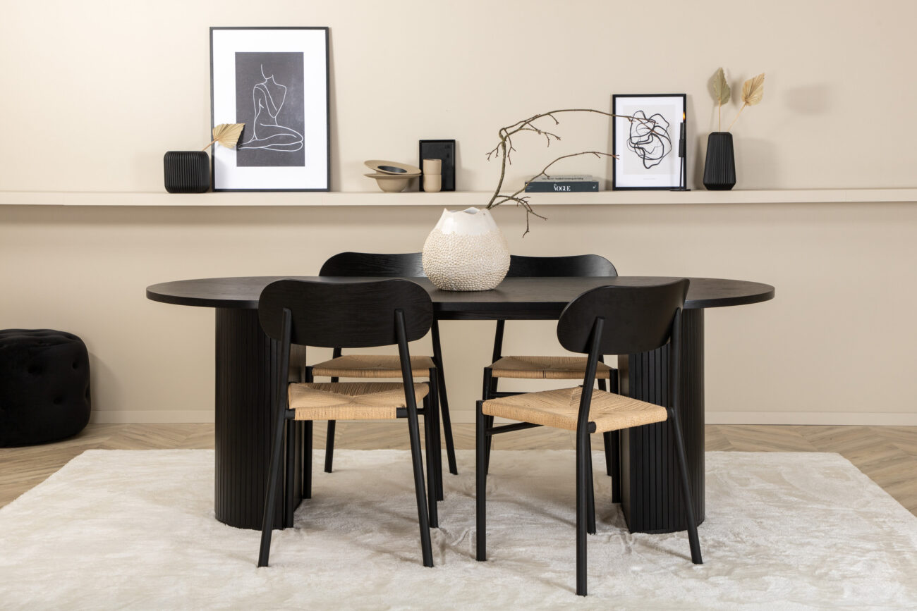 Bianca, Polly – Ensemble repas ovale – Noir