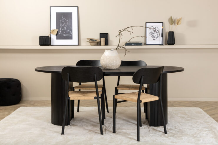 Bianca, Polly – Ensemble repas ovale – Noir