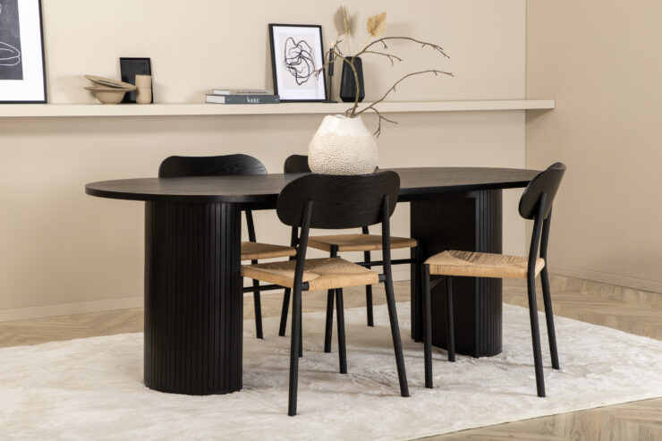 Bianca, Polly – Ensemble repas ovale – Noir