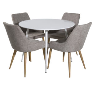 Plaza, Plaza – Ensemble repas rond – Blanc