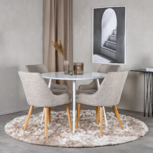 Plaza, Plaza – Ensemble repas rond – Blanc