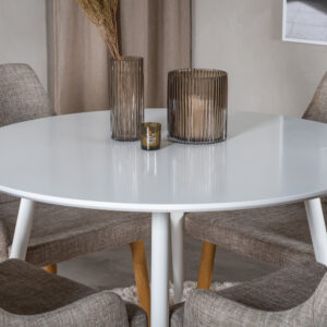 Plaza, Plaza – Ensemble repas rond – Blanc