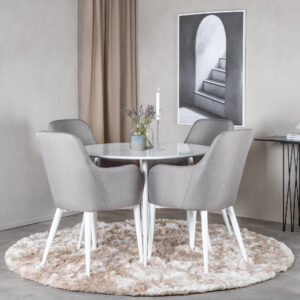 Plaza, Comfort – Ensemble repas rond – Blanc