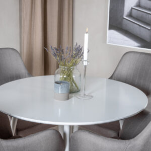 Plaza, Comfort – Ensemble repas rond – Blanc