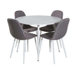 Plaza, Polar – Ensemble repas rond – Blanc