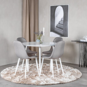 Plaza, Polar – Ensemble repas rond – Blanc