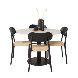 Razzia, Polly – Ensemble repas rond – Blanc