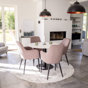 Estelle, Comfort – Ensemble repas rond – Gris foncé