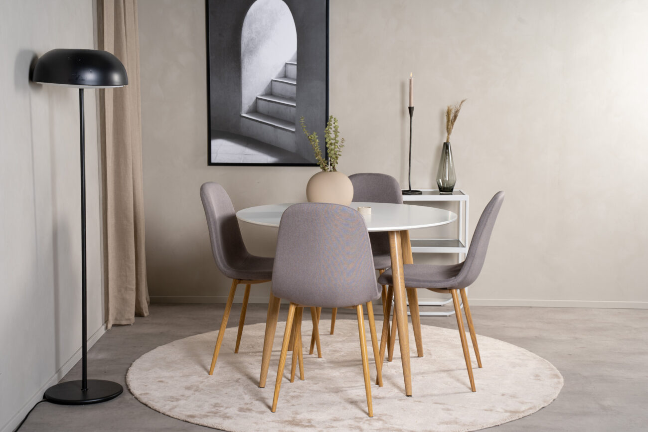 Plaza, Polar – Ensemble repas rond – Blanc
