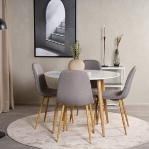 Plaza, Polar – Ensemble repas rond – Blanc